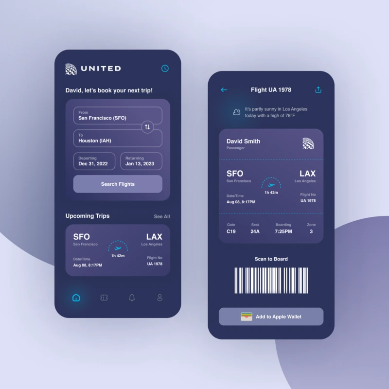 United app redesign concept - UI by Divi