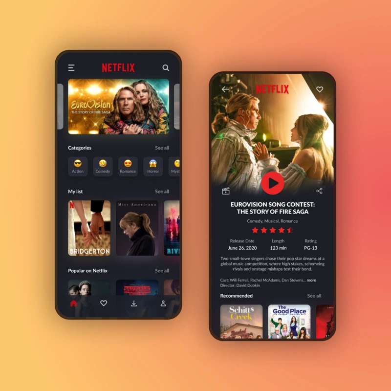 Netflix app redesign concept - UI by Divi