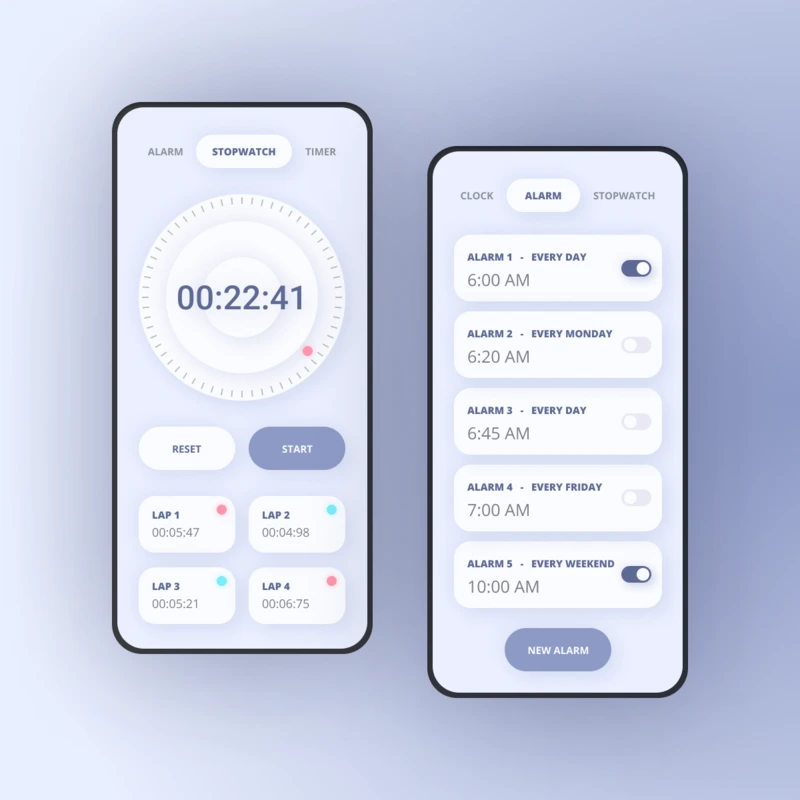 Clock app design concept - UI by Divi