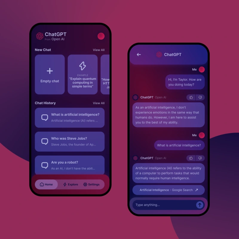 ChatGPT app redesign concept - UI by Divi