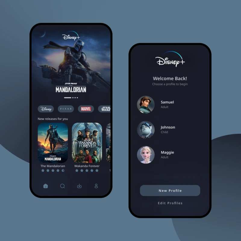 Disney+ app redesign concept - UI by Divi