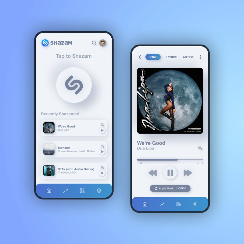 Shazam app redesign concept - UI by Divi