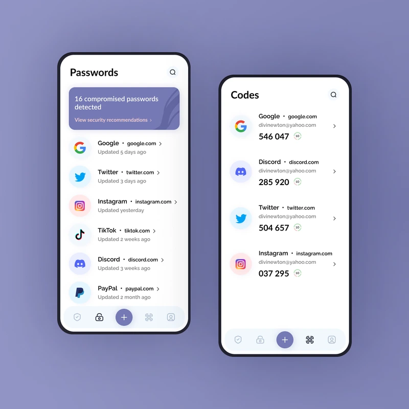 Passwords app design concept - UI by Divi