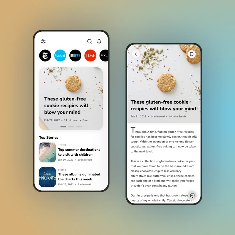 News app design concept - UI by Divi