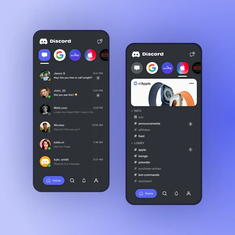 Discord app redesign concept - UI by Divi