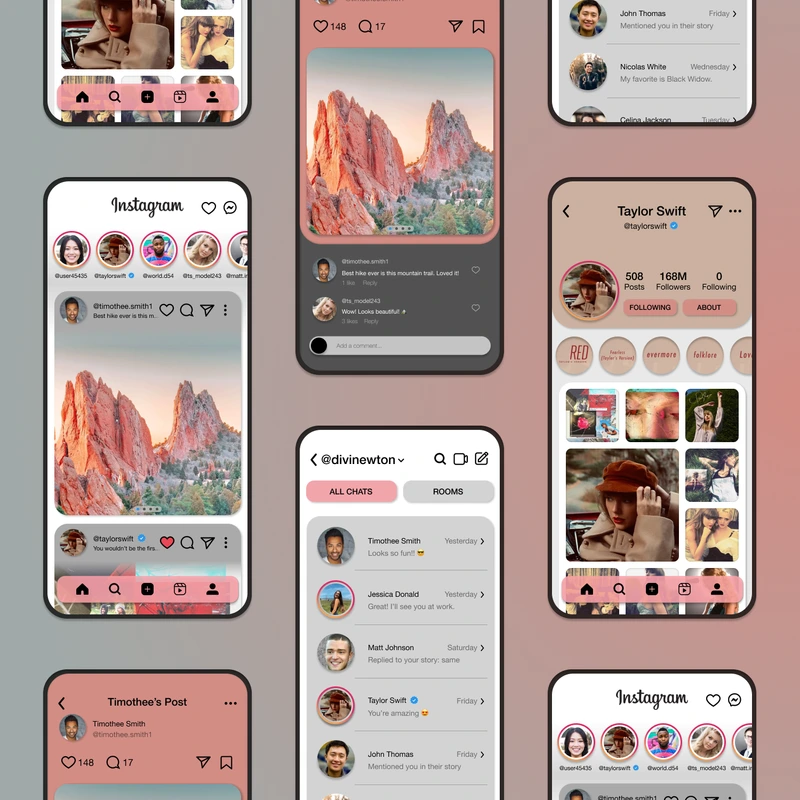 Instagram app redesign concept - UI by Divi