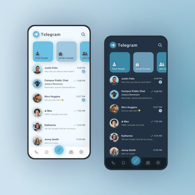 Telegram app redesign concept - UI by Divi