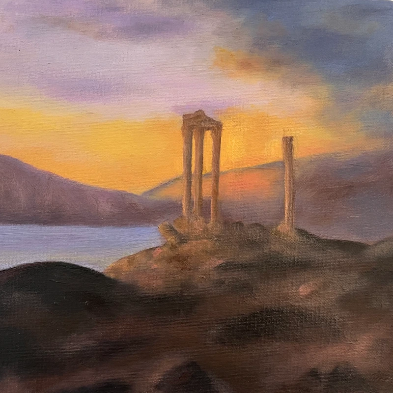 Roman Ruins oil painting - by Divi Newton